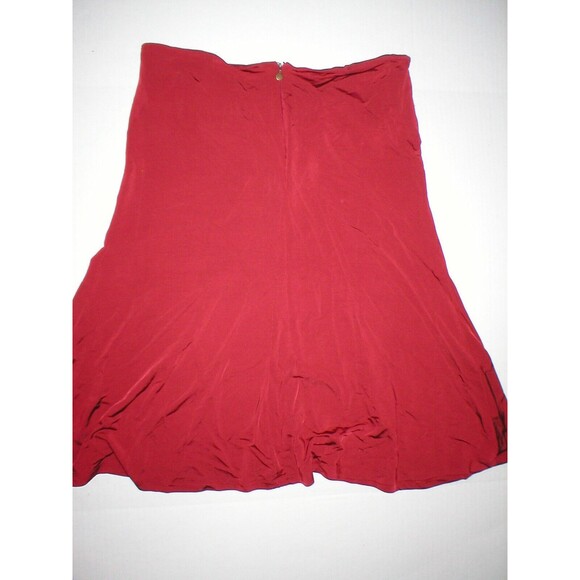 New Womens Designer Just Cavalli Italy Viscose Red Skirt 48 12 Metal Logo Accent - Picture 5 of 6